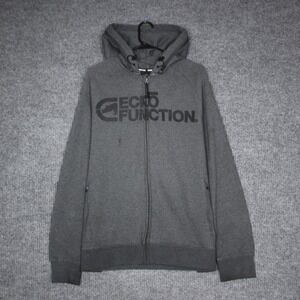 ECKO FUNCTION Full Zip Hoodie Mens XL Charcoal Gray Logo Graphic Sweatshirt